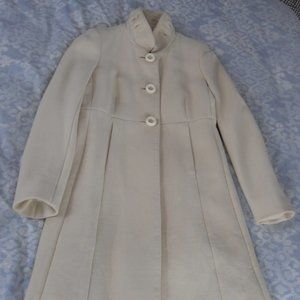 J. Crew off-white / ivory wool-blend tailored coat sz S